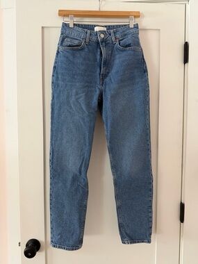 H&M high rise slim straight denim jeans size 4